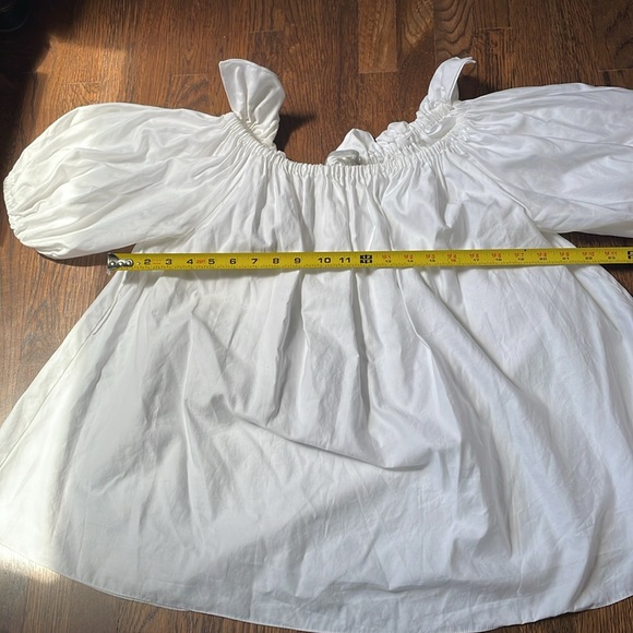 Stella McCartney white off shoulder puff sleeve peasant top blouse shirt - Picture 8 of 12